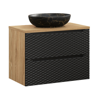 Zestaw meblowy 80cm z blatem i umywalką nablatową Mona Ocean Black – set-ocbl b 80cm s mona