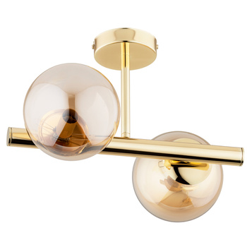 Złota lampa ERAL 62323 z podwójnym kloszem
