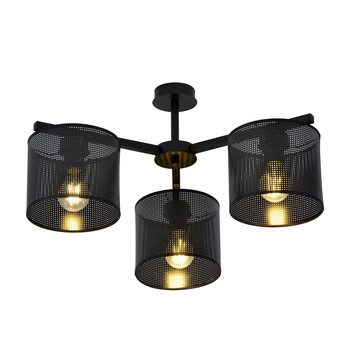 Lampa czarna, metalowy abażur 3-punktowa JORDAN 1143/3