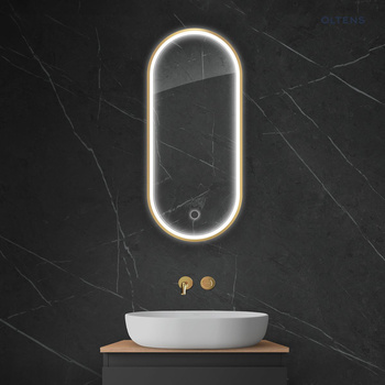 Oltens Nordlis lustro 40x90 cm owalne z oświetleniem LED i systemem Klarglas 64103800