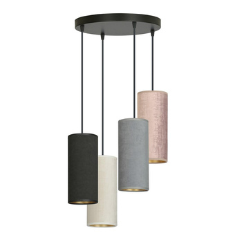 Lampa wisząca z abażurami 4x60W czarny/biały/szary/różowy/złoty 1068/4PREM 4 PREMIUM MIX