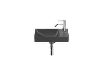 ONA Umywalka ścienna 45x26 cm CPT Fineceramic® CZARNY MAT