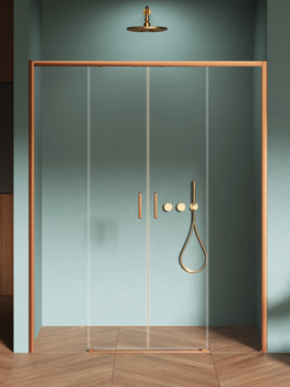 Drzwi wnękowe 200x200 – Miedziany, szkło 6 mm (D-0833A) | New Trendy