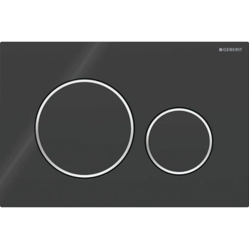 Przycisk uruchamiający GEBERIT Sigma20 okrągły Sigma 12 cm i 8 cm z tworzywa sztucznego czarny/chrom błyszczący/czarny 246 x 164 x 12 mm | 115882KM1