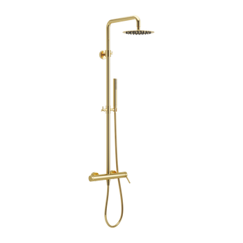 PI zestaw prysznicowy ścienny z deszczownicą 20 cm, złoty połysk
