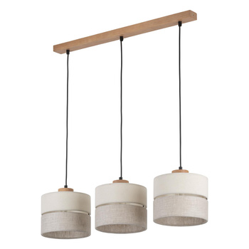 Eco lampa wisząca listwa drewniana 3xE27 5771