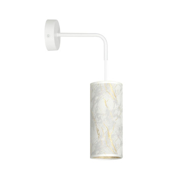 Kinkiet wiszący ścienny z abażurem E14 biały/złoty marmur 1057/K1 KARLI K1 MARBLE