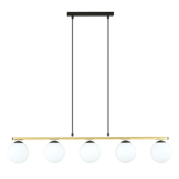Modernistyczny żyrandol wiszący ALLORA 5 BL OPAL 1254/5