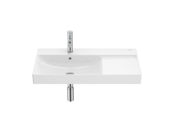 ONA Umywalka meblowa UNIK 80x46 cm LEWA Fineceramic® BIAŁY POŁYSK
