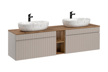 Zestaw meblowy 180cm z blatem i 2 umywalkami nablatowymi Lili Iconic Cashmere – SET - ICC B 180 CM LILI-MW21 81-01 COAST EVOKE OA