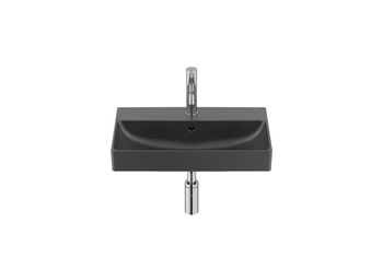 ONA Umywalka ścienna 55x36 cm CPT Fineceramic® CZARNY MAT