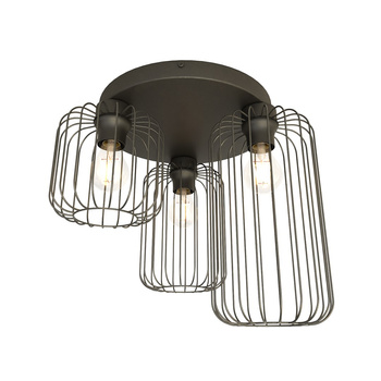 Czarna lampa druciana koło BARN 3xE27 EMIBIG 1367/3PREM