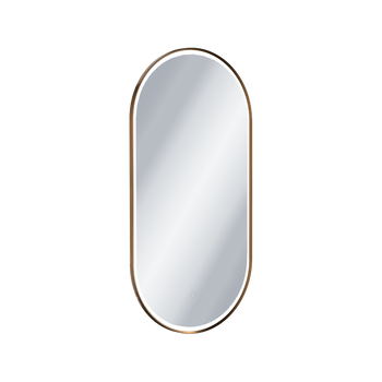 Corido lustro łazienkowe 100x50 cm owalne, oświetlenie LED mata grzewcza, miedziany szczotkowany