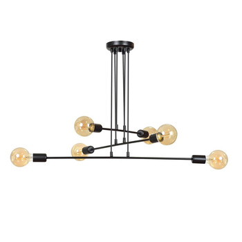 Minimalistyczna lampa wisząca loft czarna oprawa 6x60W 696/6 MULTIPO 6