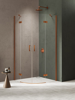 Kabina prysznicowa 90x90x200 – Miedziany, szkło 6 mm (K-4676) | New Trendy