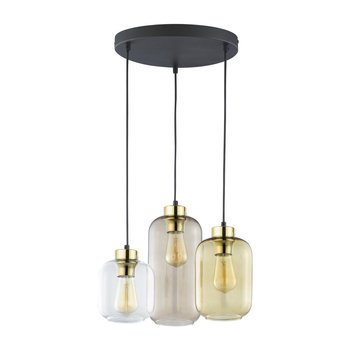 Lampa sufitowa z metalowym wykończeniem 3xE27 czarny/brązowy MARCO 3175 TK Lighting