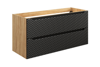 Comad szafka pod umywalkę 120cm 2 szuflady Czarny Mat, Dąb Olejowany – OCEAN BLACK 82-120-2S