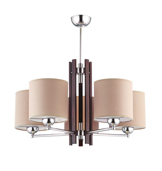 BOSTON duży żyrandol chromowany 5-ramienny abażur 1270