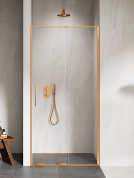 Drzwi wnękowe 160x200 – Miedziany, szkło 8 mm (EXK-7649) | New Trendy