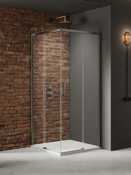 Kabina prysznicowa 90x100x200 – Gunmetal, szkło 6 mm (D-0883A/D-0886A) | New Trendy