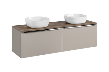 Zestaw meblowy 160cm z blatem i 2 umywalkami nablatowymi Smile Santa Fe Taupe – SET-SFT B 160CM UN 6252