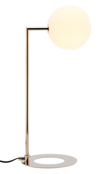 FEME nowoczesna lampa biurkowa niklowana 1-punktowa biały klosz 1938