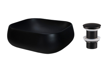 Umywalka nablatowa ceramiczna 45cm SET-NIKA MB T201MBG-3 Comad z korkiem click‑clack