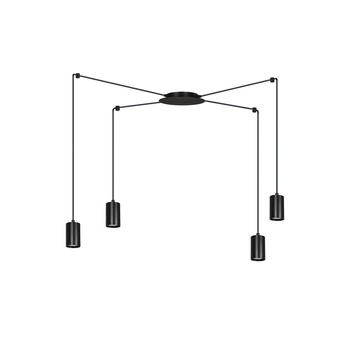 Czarna lampa wisząca industrialna 4x30W pająk 524/4 TRAKER 4