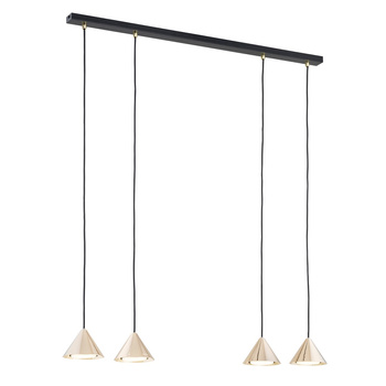 Nowoczesna lampa sufitowa na listwie ELIT 4 BL GOLD 1329/4