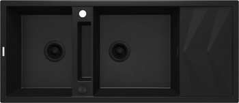 Nowoczesny zlewozmywak granitowy 116x50cm czarny MAGNETIC ZRM_N213