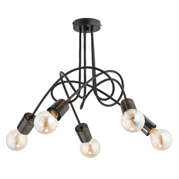 Żyrandol 5-punktowy TANGO 26045 CZERŃ I ZŁOTO