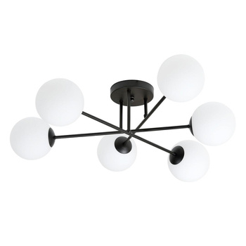 Lampa sufitowa z sześcioma kloszami ROMA 6 BL OPAL 1232/6