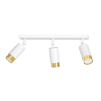 Listwa sufitowa z reflektorami biały/złoty metal 3x30W GU10 963/3 HIRO 3