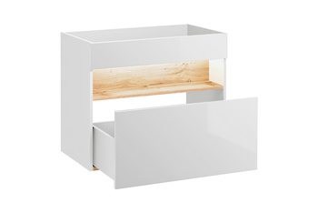 Szafka łazienkowa Comad 80cm 1 szuflada Dąb Wotan, Biały – BAHAMA WHITE 821 FSC