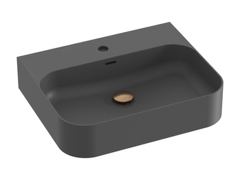 Ravak Prostokątna umywalka ceramiczna nablatowa Ravak Ceramic R Slim 55 cm Wall N antracyt XJX03155005