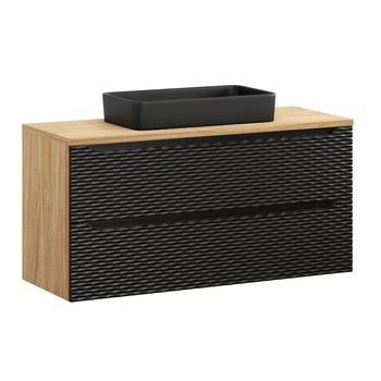 Zestaw meblowy 120cm z blatem i umywalką nablatową Slim Ocean Black – SET-OCBL B 120CM S SLIM BL