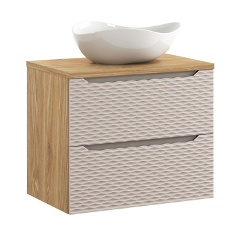 Zestaw meblowy 70cm z blatem i umywalką nablatową Cloud Ocean Beige – set-ocb b 70cm s un cloud