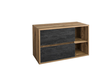 Comad szafka pod umywalkę 100cm 2 szuflady Dąb Huton, Ciemny Beton – HAMPTON CONCRETE 824-100BL FSC
