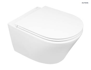 Zestaw Oltens Jog miska WC wisząca PureRim z deską wolnoopadającą Slim 42005000