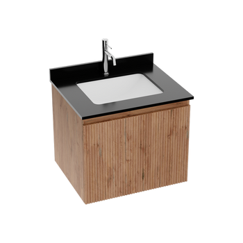 Szafka wisząca z blatem i umywalką Irvine Wood 600