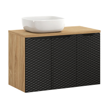 Zestaw meblowy 90cm z blatem i umywalką nablatową Smile Ocean Black – set-ocbl b 90cm d smile 40