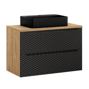 Zestaw meblowy 90cm z blatem i umywalką nablatową Trust Ocean Black – set-ocbl b 90cm s trust bl