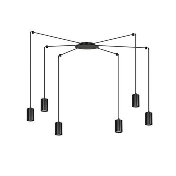 Lampa wisząca na gwinty GU10 pająk 6x30W czarny 524/6 TRAKER 6