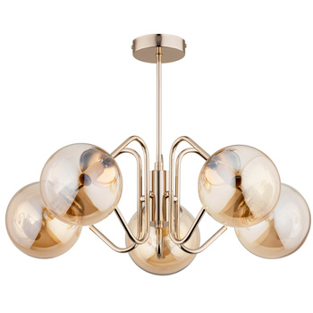Wyrazista lampa sufitowa YUMA 28685 z kloszami ZŁOTA