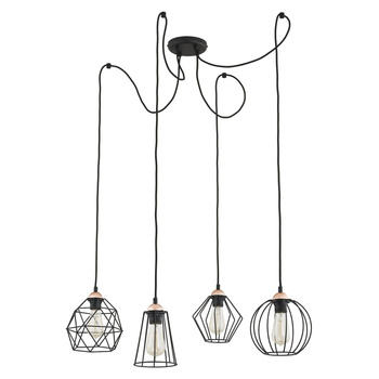 Lampa sufitowa pająk 4xE27 czarny/miedziany GALAXY 1646 TK Lighting