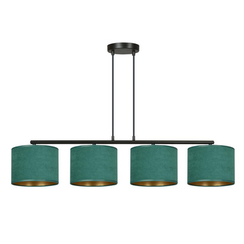 Szykowna lampa sufitowa 4-punktowa z zielonym abażurem HILDE 1051/4