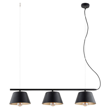 Lampa wisząca loftowa do salonu GELATO 3 BLACK/GOLD 1337/3