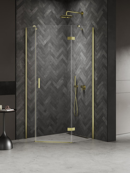 Kabina prysznicowa 100x80x200 – Złoty, szkło 6 mm (K-4588) | New Trendy