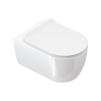 Doto D 54 miska WC 54 cm wisząca bezrantowa z deską wolnoopadającą, biały połysk