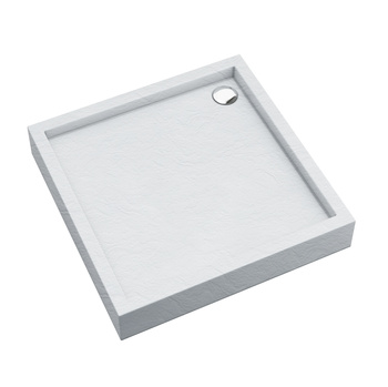 Brodzik akrylowy zintegrowany z nośnikiem Stabilsound Plus® oraz obudową akrylową przeciągniętą do podłogi Favory Plus White Stone 90x90x16 cm, kwadratowy (3ST.F1K-9090/B/ST)